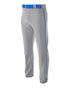 A4 Youth Pro Style Open Bottom Baggy Cut Baseball Pant (NB6162), Color 'Grey/Royal'